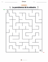 Aperçu de la feuille de travail imprimable La Persistance de la mémoire