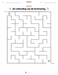 De volharding der herinnering afdrukbare werkblad voorbeeld