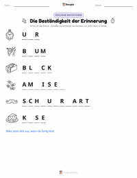 Die Beständigkeit der Erinnerung druckbare Arbeitsblatt Vorschau
