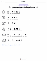 Aperçu de la feuille de travail imprimable La Persistance de la mémoire