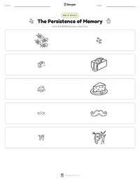The Persistence of Memory printable worksheet preview
