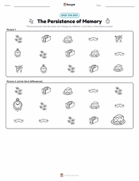 The Persistence of Memory printable worksheet preview