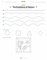 The Persistence of Memory printable worksheet preview