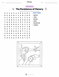 The Persistence of Memory printable worksheet preview