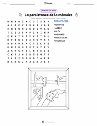 Aperçu de la feuille de travail imprimable La Persistance de la mémoire