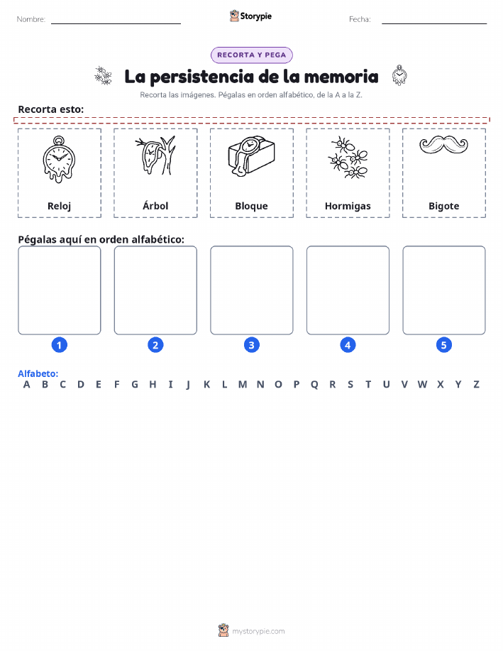 Cortar y Pegar el Alfabeto