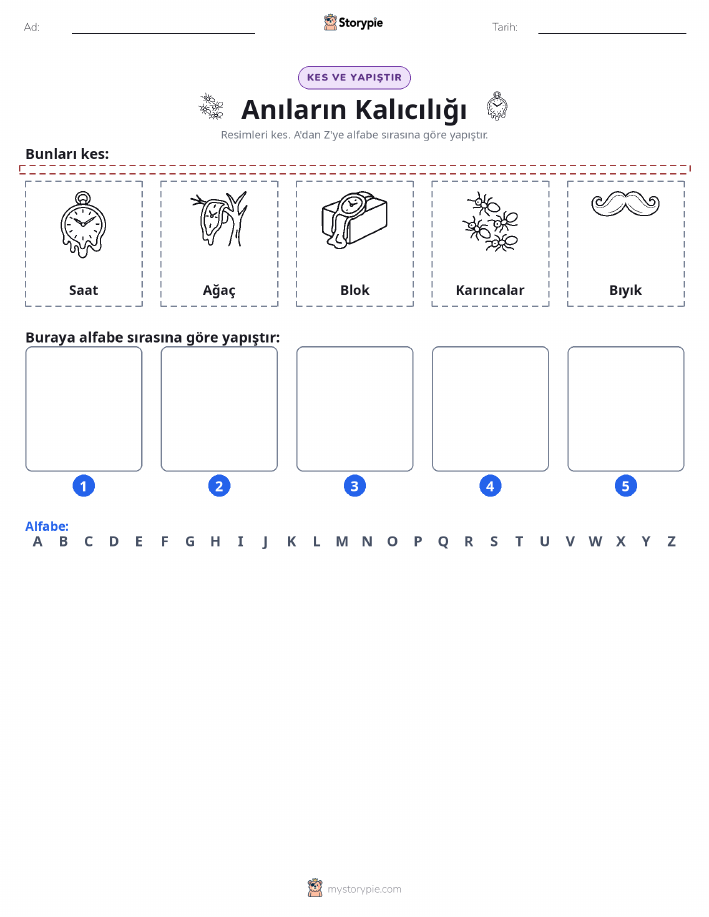 Kes & Yapıştır Alfabe