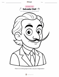 Salvador Dalí coloring page for kids