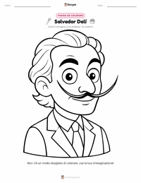 Pagina da colorare di Salvador Dalí per bambini