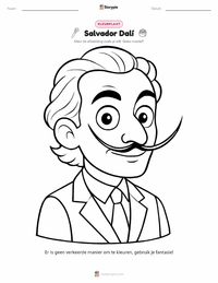 Salvador Dalí kleurplaat voor kinderen