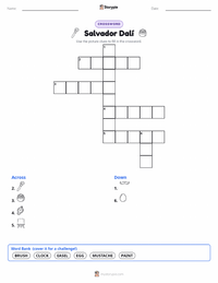 Salvador Dalí printable worksheet preview