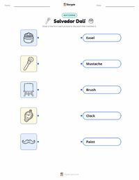 Salvador Dalí printable worksheet for kids