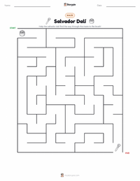 Salvador Dalí printable worksheet preview