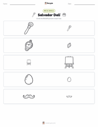 Salvador Dalí printable worksheet preview