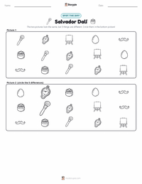 Salvador Dalí printable worksheet preview