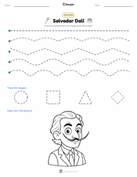 Salvador Dalí printable worksheet preview