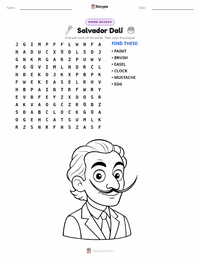 Salvador Dalí printable worksheet preview