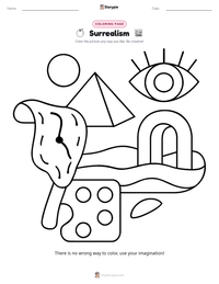 Surrealism printable worksheet preview