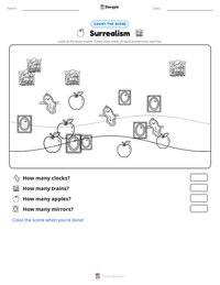 Surrealism printable worksheet preview