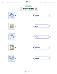 Surrealism printable worksheet preview