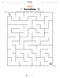 Surrealisme afdrukbare werkblad voorbeeld