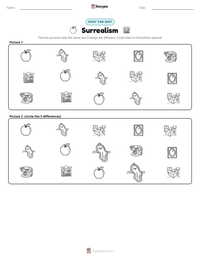 Surrealism printable worksheet preview