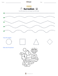 Surrealism printable worksheet preview