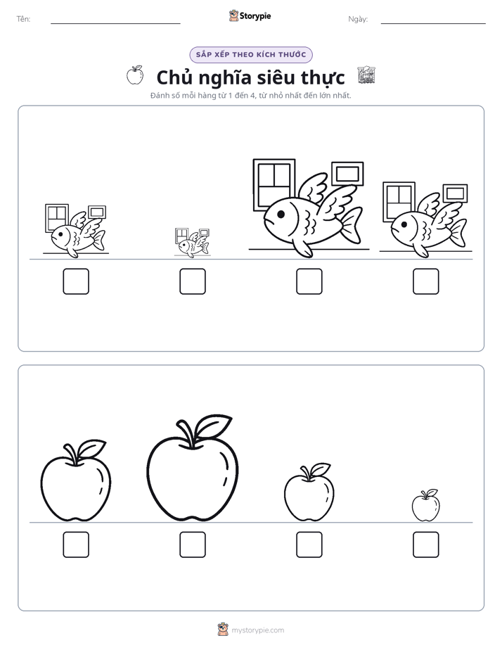 Thứ Tự Kích Thước