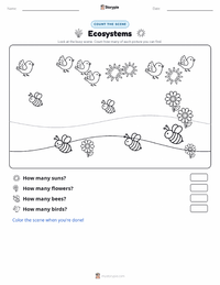 Ecosystems printable worksheet preview