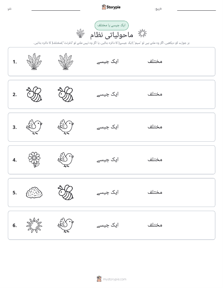 ایک جیسا یا مختلف