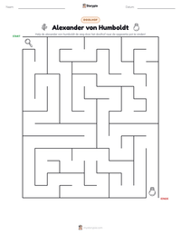 Alexander von Humboldt afdrukbare werkblad voorbeeld