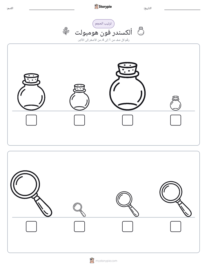ترتيب الحجم
