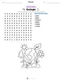 Vista previa de la hoja de trabajo imprimible de Ecología