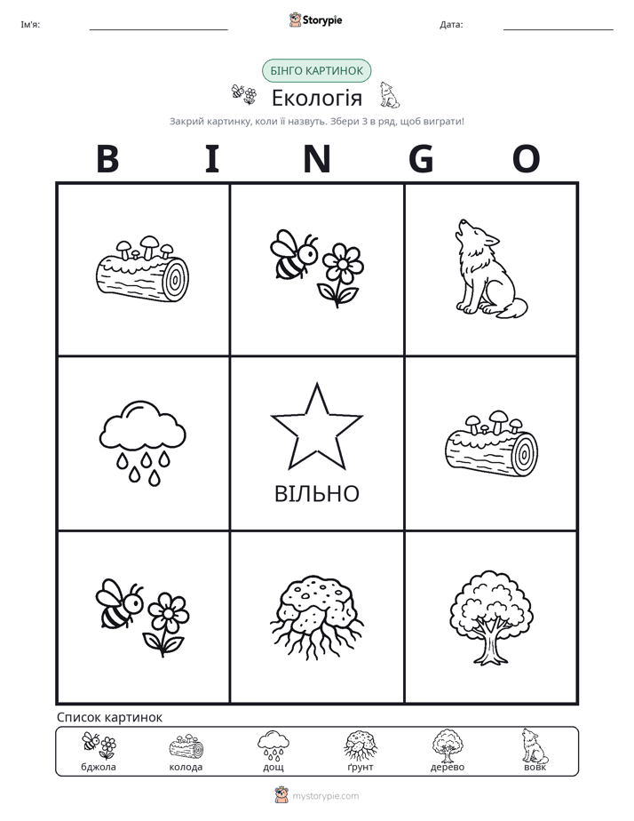 Бінго з Малюнками