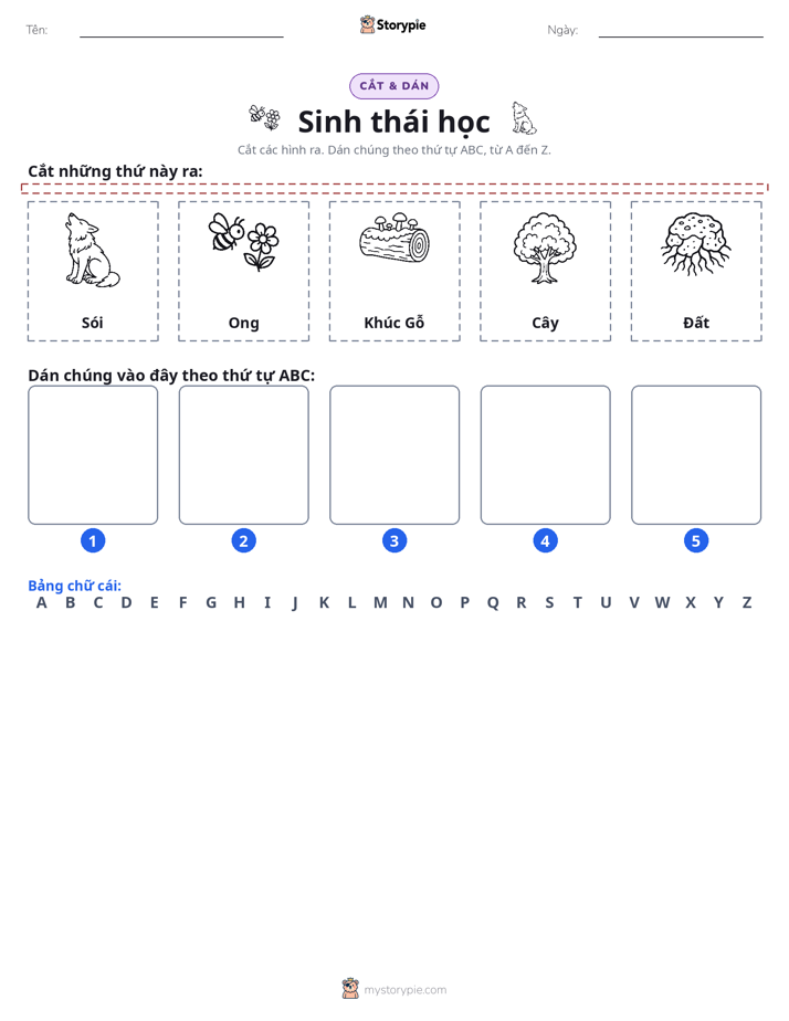 Cắt & Dán Chữ Cái