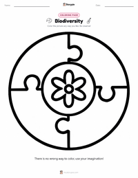 Biodiversity coloring page for kids