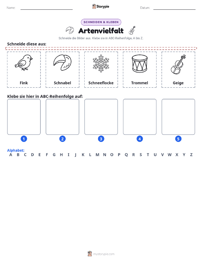 Schneiden & Einfügen Alphabet