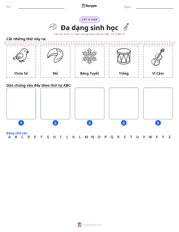 Cắt & Dán Chữ Cái