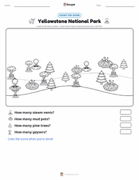 Yellowstone National Park printable worksheet preview
