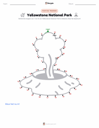 Yellowstone National Park afdrukbare werkblad voorbeeld