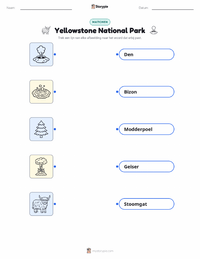 Yellowstone National Park afdrukbare werkblad voor kinderen