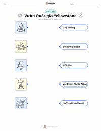Tài liệu in sẵn Vườn quốc gia Yellowstone cho trẻ em
