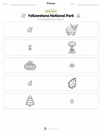 Yellowstone National Park printable worksheet preview