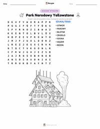 Podgląd drukowalnego arkusza ćwiczeń Park Narodowy Yellowstone