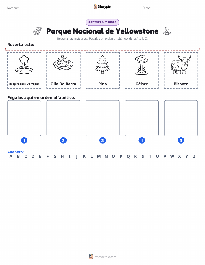Cortar y Pegar el Alfabeto