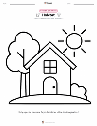 Page de coloriage Habitat pour les enfants