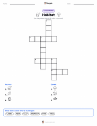 Habitat printable worksheet preview