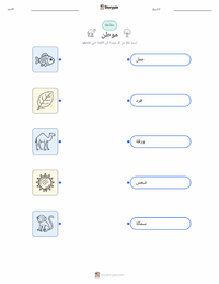 ورقة عمل قابلة للطباعة الموئل للأطفال