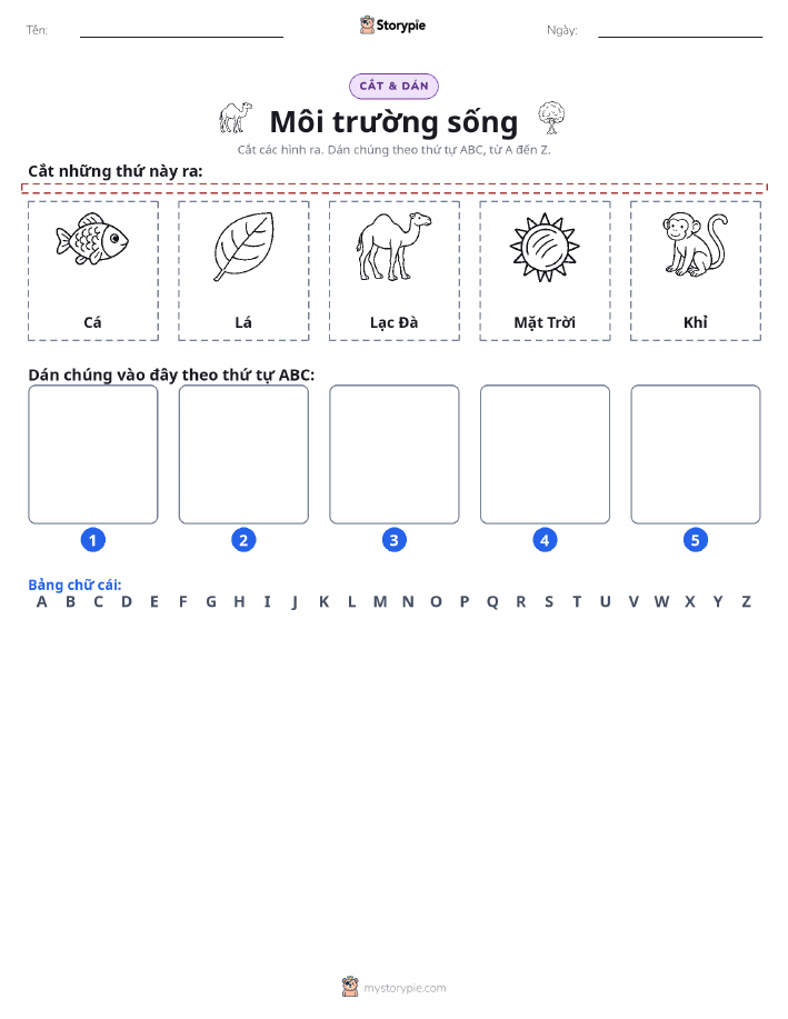 Cắt & Dán Chữ Cái