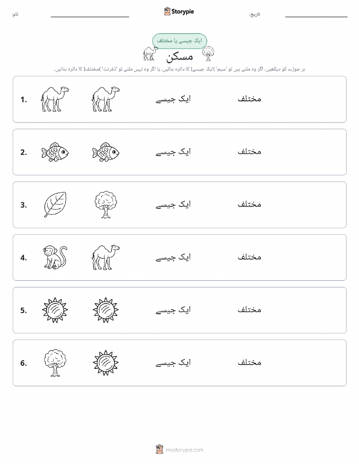 ایک جیسا یا مختلف